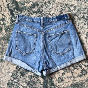 DYNAMITE high waisted cuffed jeans shorts medium wash